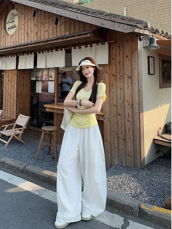 High Waist Wide Leg Pants Women's Summer Loose Slimming Thin Hanging Sensation Lazy Style Casual Long Pants plus Size
High Waist Wide Leg Pants Women's Summer Loose Slimming Thin Hanging Sensation Lazy Style Casual Long Pants plus Size