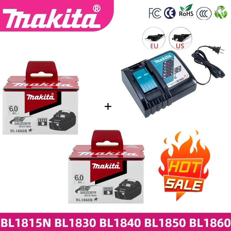 DHL Ship BL1860 Rechargeable Battery 18V 6.0Ah Lithium Ion With Charger for Makita 18v Battery 6Ah BL1850 BL1880 BL1860B LXT400
DHL Ship BL1860 Rechargeable Battery 18V 6.0Ah Lithium Ion With Charger for Makita 18v Battery 6Ah BL1850 BL1880 BL1860B LXT400
