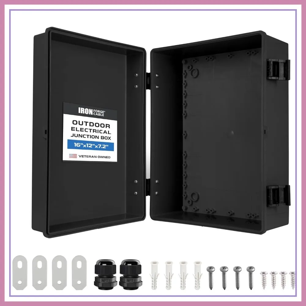 Waterproof Junction Box Extra Large - IP65 Outdoor Enclosure with Hinged Cover, 16x12x7.2 Inch
Waterproof Junction Box Extra Large - IP65 Outdoor Enclosure with Hinged Cover, 16x12x7.2 Inch