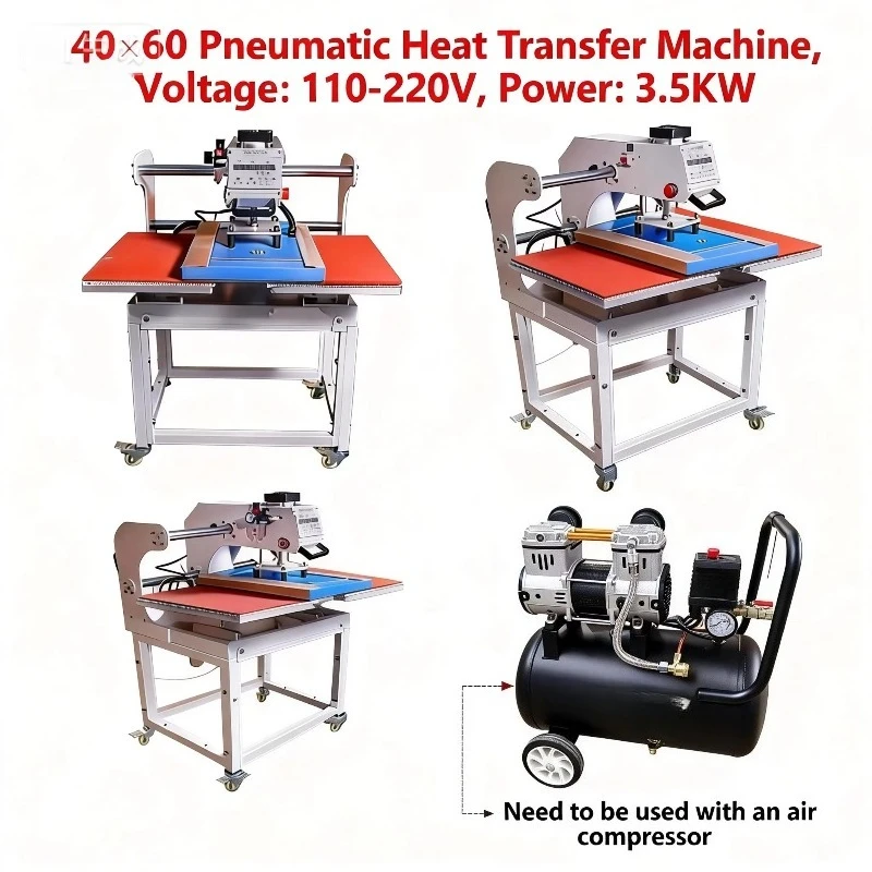 Industrial Semi-Automatic Combo Pneumatic Flatbed Heat Press Machine 4060cm for T-Shirt/Fabric Printing
Industrial Semi-Automatic Combo Pneumatic Flatbed Heat Press Machine 4060cm for T-Shirt/Fabric Printing
