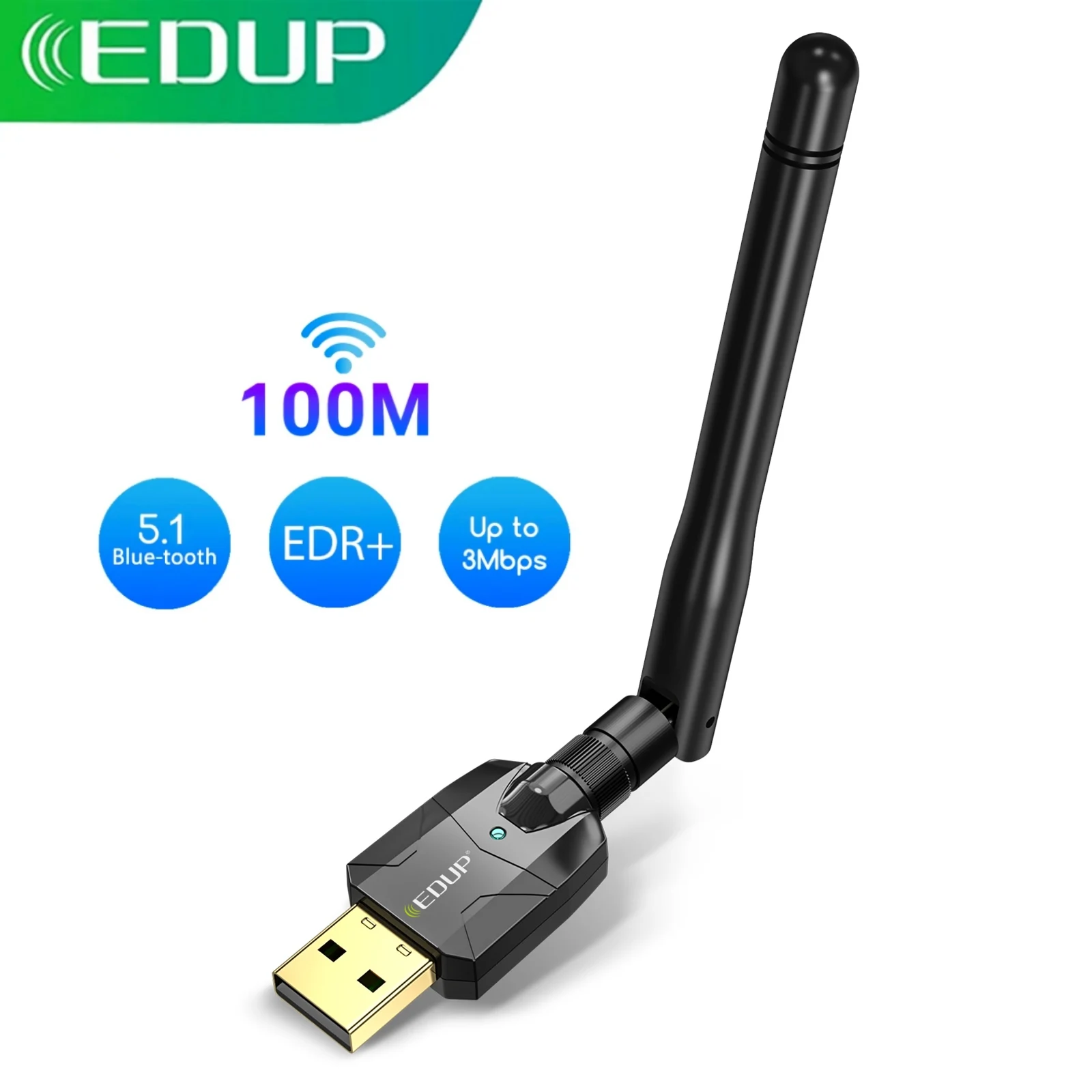 EDUP B3536 Bluetooth 5.1 USB Adapter 100M Long Range Wireless Dongle EDR Receiver for PC Desktop Win 10/11 Fast Data Transfer
EDUP B3536 Bluetooth 5.1 USB Adapter 100M Long Range Wireless Dongle EDR Receiver for PC Desktop Win 10/11 Fast Data Transfer