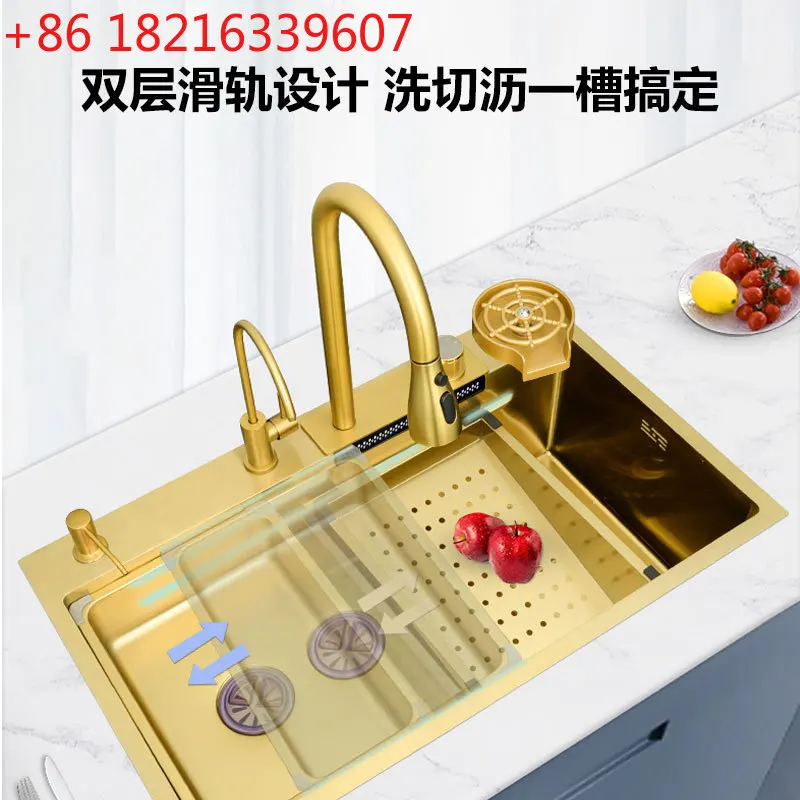 Golden Flying Rain Stainless Steel Kitchen Sink Dishwashing Sink Vegetable Cutting Basin
Golden Flying Rain Stainless Steel Kitchen Sink Dishwashing Sink Vegetable Cutting Basin