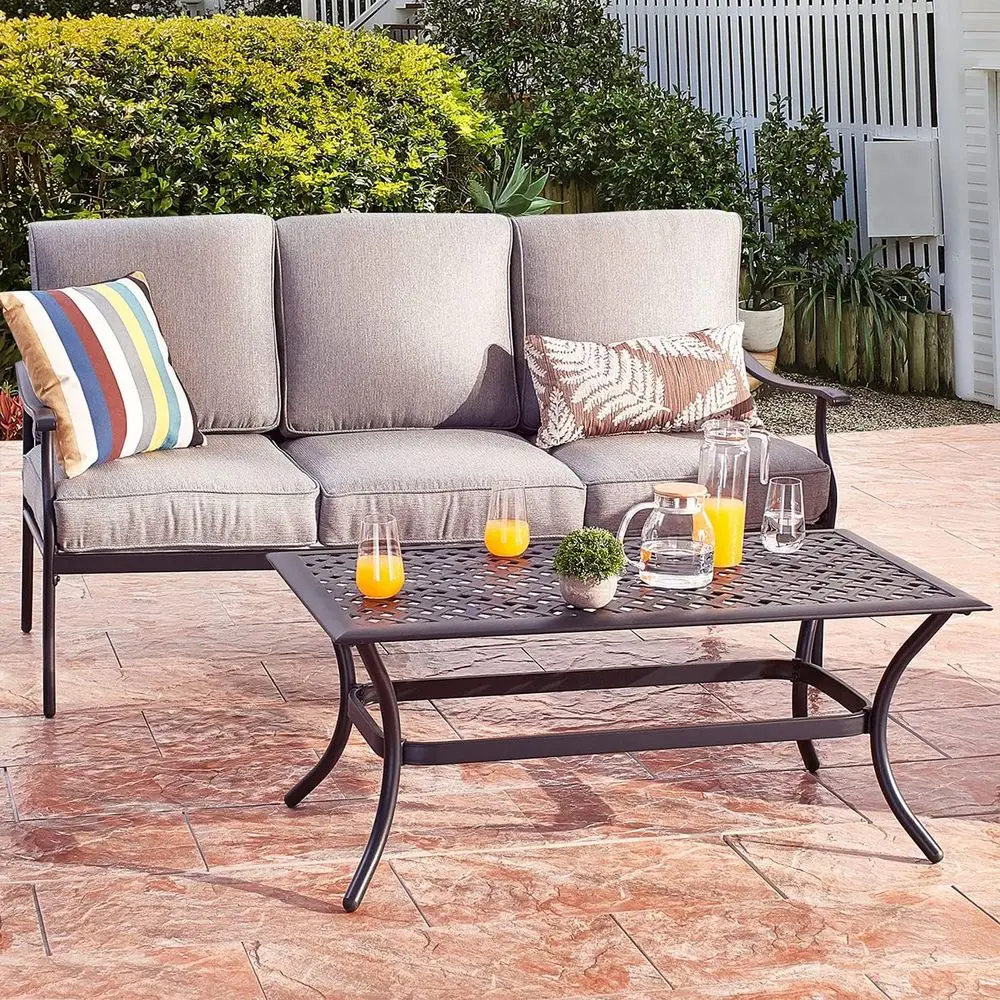 All-Weather 3-Person Cushioned Outdoor Patio Loveseat with Coffee Table (Grey, Set of 2)
All-Weather 3-Person Cushioned Outdoor Patio Loveseat with Coffee Table (Grey, Set of 2)