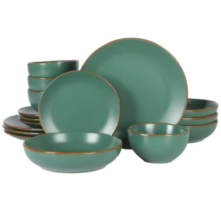 Hazeltine 16Piece Green Stoneware Dinnerware Set Plates and Bowls, Durable Ceramic Kitchen Dinner Set
Hazeltine 16Piece Green Stoneware Dinnerware Set Plates and Bowls, Durable Ceramic Kitchen Dinner Set