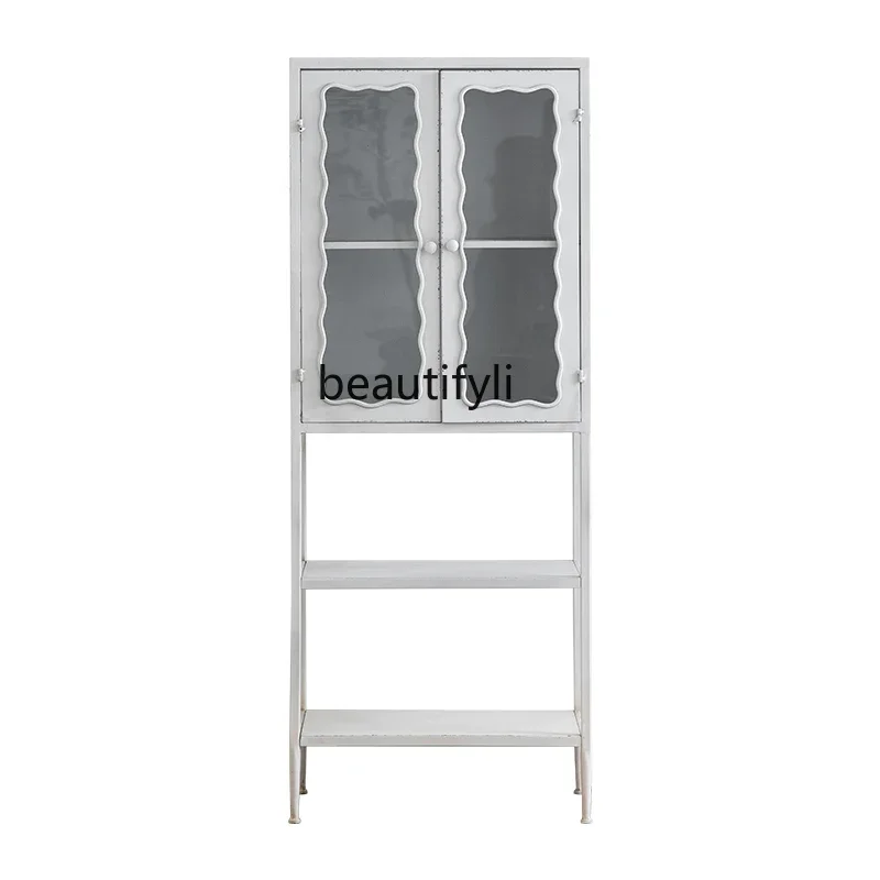 French retro wine cabinet glass door white living room storage vertical cream style dining side cabinet
French retro wine cabinet glass door white living room storage vertical cream style dining side cabinet