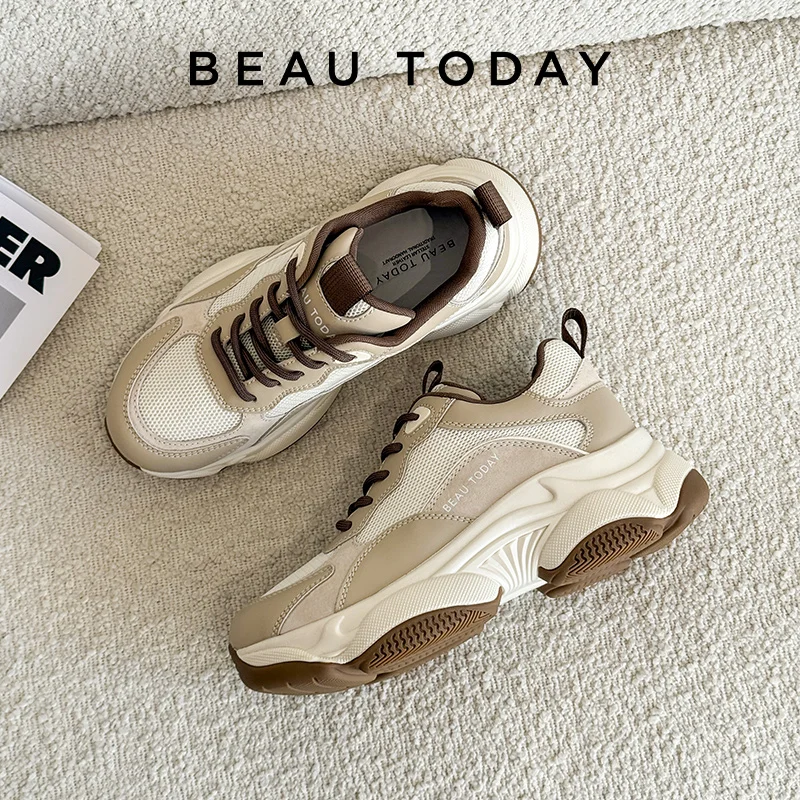 BEAUTODAY Chunky Sneakers Women Synthetic Leather Mixed Color Round Toe Breathable Mesh Trainers Ladies Shoes Handmade 29401
BEAUTODAY Chunky Sneakers Women Synthetic Leather Mixed Color Round Toe Breathable Mesh Trainers Ladies Shoes Handmade 29401