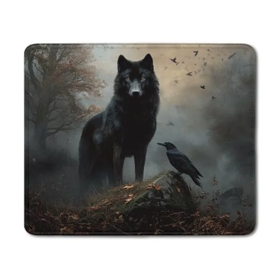 Moody Forest Wolf Raven Mouse Pad, Dark Contemporary Botanical Wolf Crow Bird Mousepad for Desk Home Office Dorm Computers Lapt
Moody Forest Wolf Raven Mouse Pad, Dark Contemporary Botanical Wolf Crow Bird Mousepad for Desk Home Office Dorm Computers Lapt