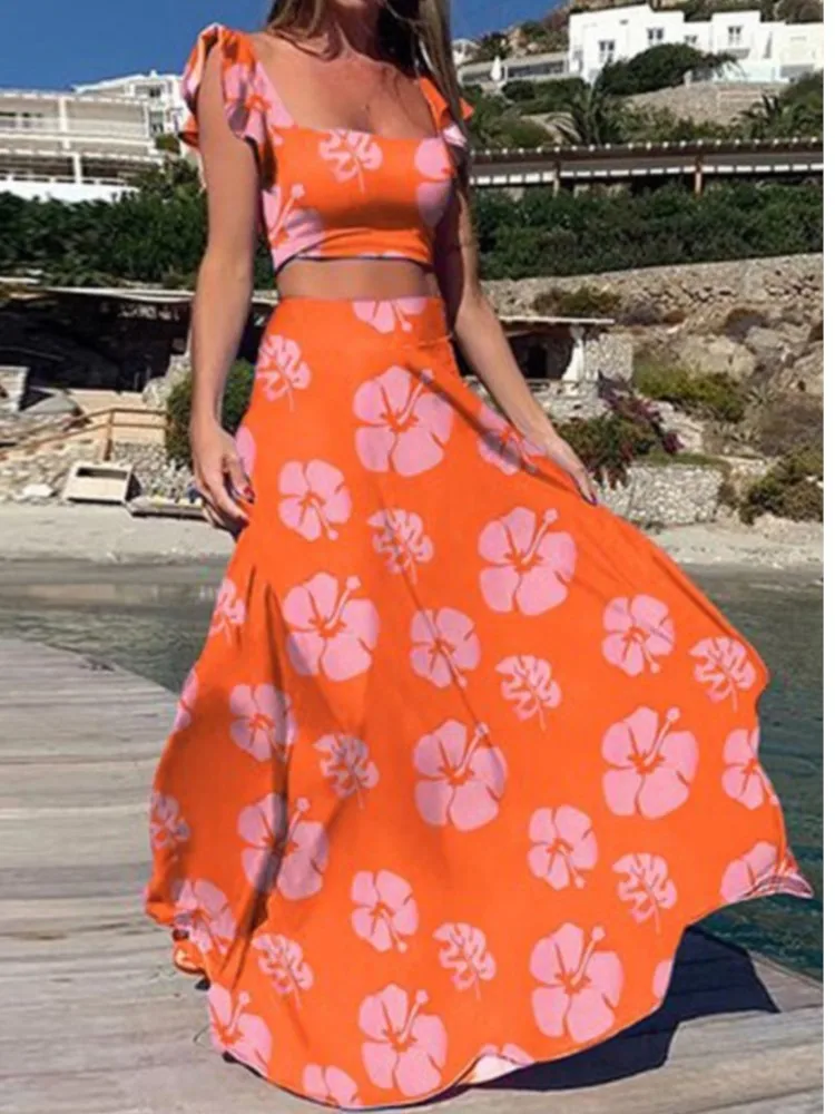 New Summer Women's Bohemian Long Skirt Set Elegant And Sexy Printed Sleeveless Square Collar Mid-waist Long Skirt Two-piece Sets
New Summer Women's Bohemian Long Skirt Set Elegant And Sexy Printed Sleeveless Square Collar Mid-waist Long Skirt Two-piece Sets