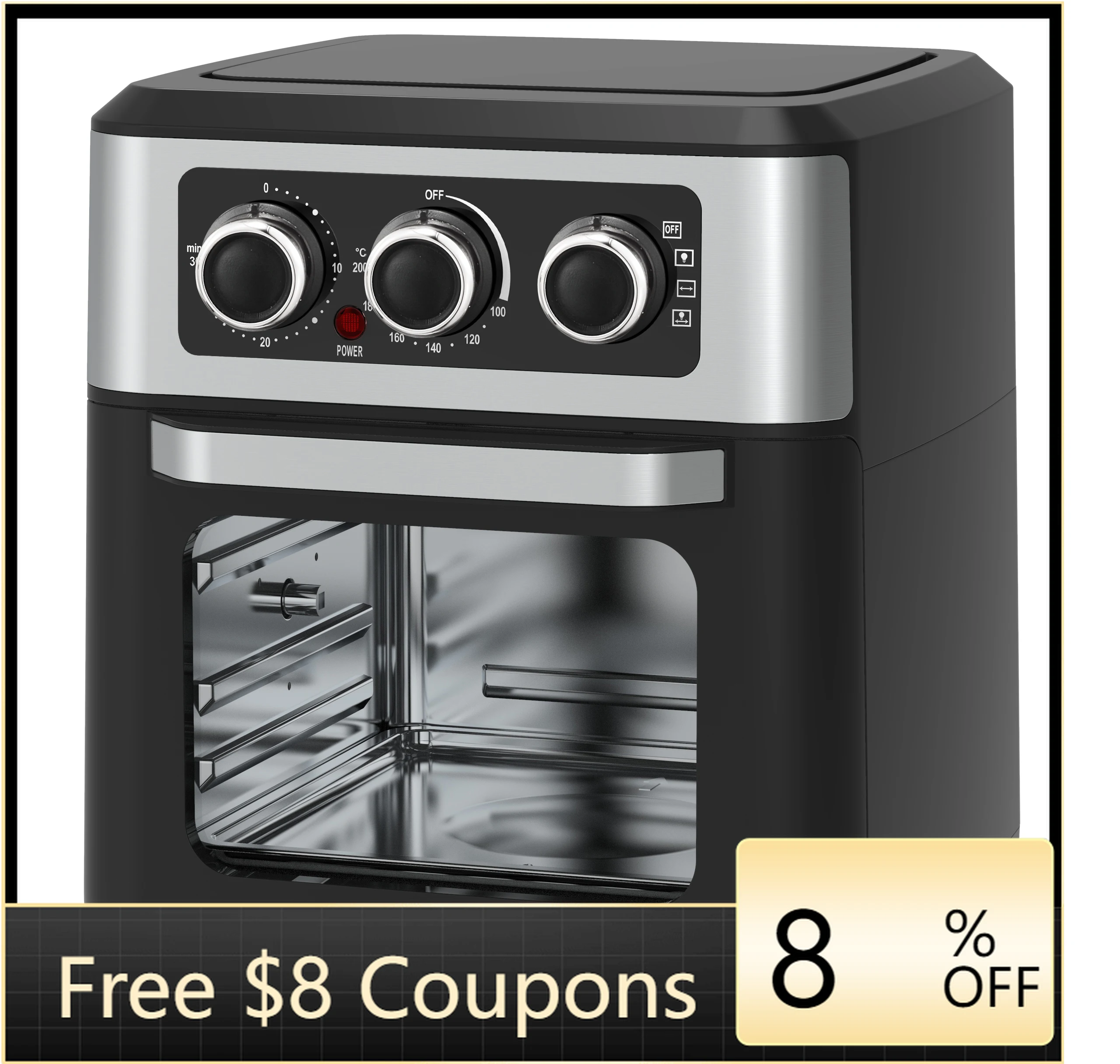 Quality Stainless Steel Electric Oven Air Fryer Large 12L Commercial Smart Digital Square Shape Hot Sell Oven
Quality Stainless Steel Electric Oven Air Fryer Large 12L Commercial Smart Digital Square Shape Hot Sell Oven