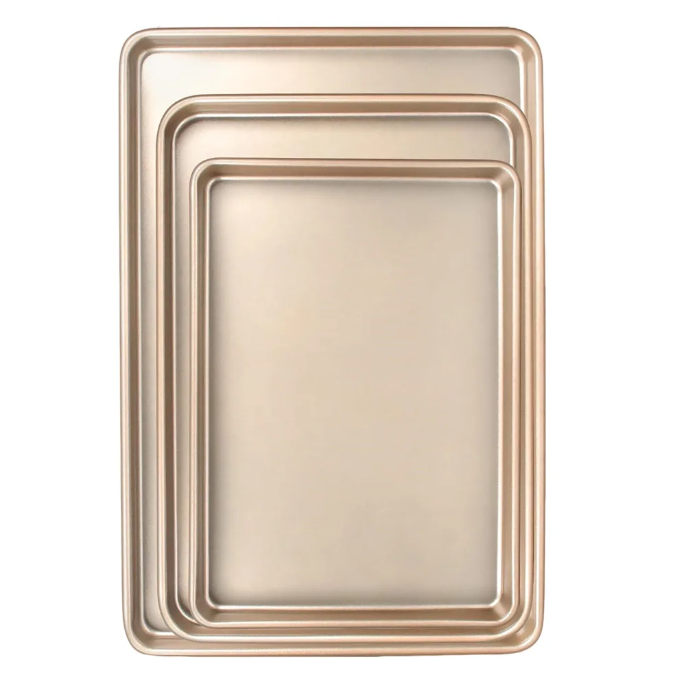 Rectangular baking tray carbon steel baking cake square non stick household pizza golden carbon steel baking tray
Rectangular baking tray carbon steel baking cake square non stick household pizza golden carbon steel baking tray