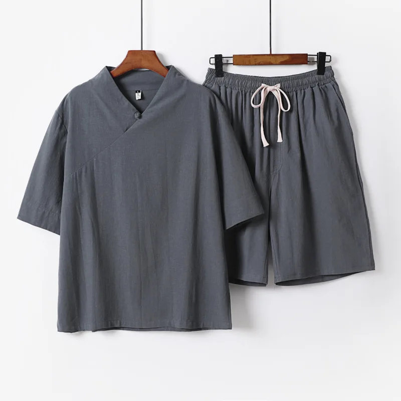 KIDWHXR Man 2-piece Outfit Summer V-neck Three-quarter Sleeve T-shirt Men Loose Drawstring Shorts Male Thin Breathable Set
KIDWHXR Man 2-piece Outfit Summer V-neck Three-quarter Sleeve T-shirt Men Loose Drawstring Shorts Male Thin Breathable Set