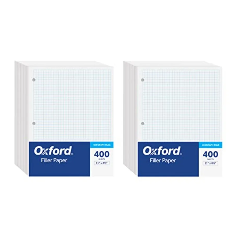 Loose Leaf Paper, Filler Paper Notebook Paper, 8-1/2" x 11", Graph Rule 4x4,3-Hole Punched, 800 Sheets for 3 Ring Binders, 2 Pa
Loose Leaf Paper, Filler Paper Notebook Paper, 8-1/2" x 11", Graph Rule 4x4,3-Hole Punched, 800 Sheets for 3 Ring Binders, 2 Pa