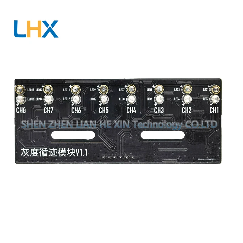 Eight-channel grayscale tracking module without MCU line inspection red, green and blue light electric sensor
Eight-channel grayscale tracking module without MCU line inspection red, green and blue light electric sensor
