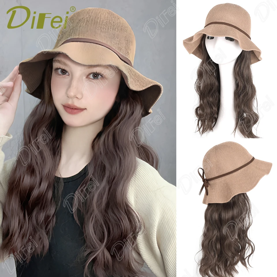 DIFEI Hat Wig Цельный синтетический парик Женский дышащий солнцезащитный козырек Широкополая шляпа Длинный вьющийся парик Подходит для повседневного ношения
DIFEI Hat Wig Цельный синтетический парик Женский дышащий солнцезащитный козырек Широкополая шляпа Длинный вьющийся парик Подходит для повседневного ношения