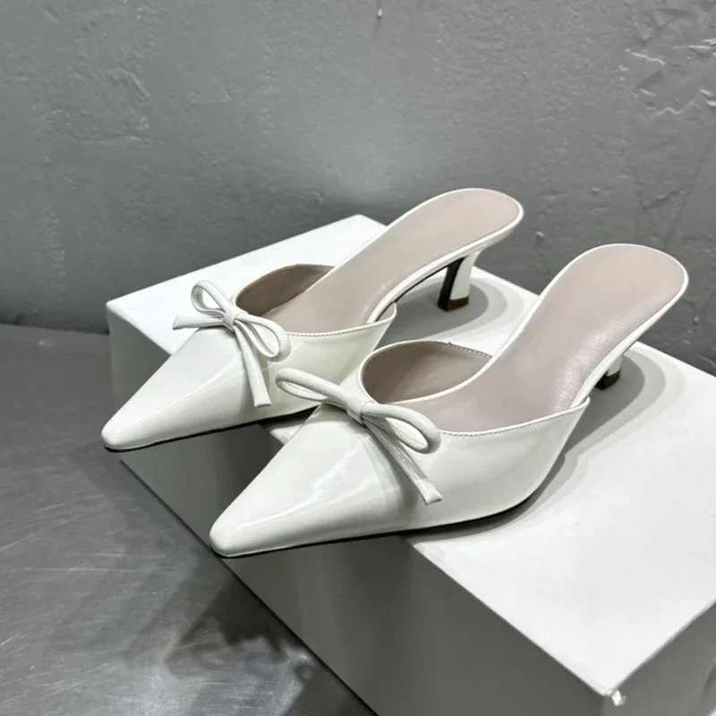 European and American style pointed high heels, new spring and summer styles paired with bow shaped women's slippers sandals
European and American style pointed high heels, new spring and summer styles paired with bow shaped women's slippers sandals