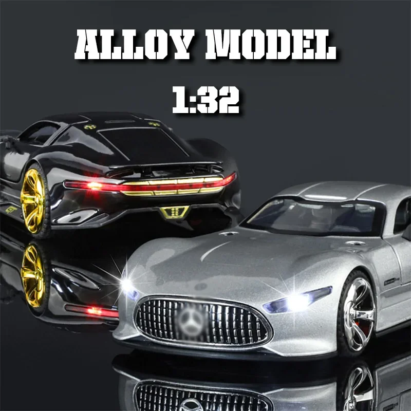 Игрушечная модель из сплава AMG 1:32, четырехколесный амортизатор, реалистичный звук и свет, сильная отскок, изысканное украшение для рабочего стола 
Игрушечная модель из сплава AMG 1:32, четырехколесный амортизатор, реалистичный звук и свет, сильная отскок, изысканное украшение для рабочего стола