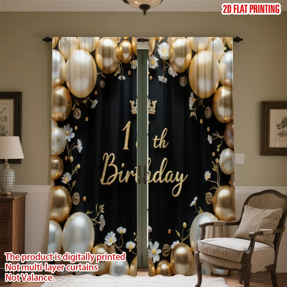 2D flat printing 2pcs Scene Curtains 15th Birthday Celebration Balloons Digital Printed Polyester Drapes Party Decorations Use
2D flat printing 2pcs Scene Curtains 15th Birthday Celebration Balloons Digital Printed Polyester Drapes Party Decorations Use