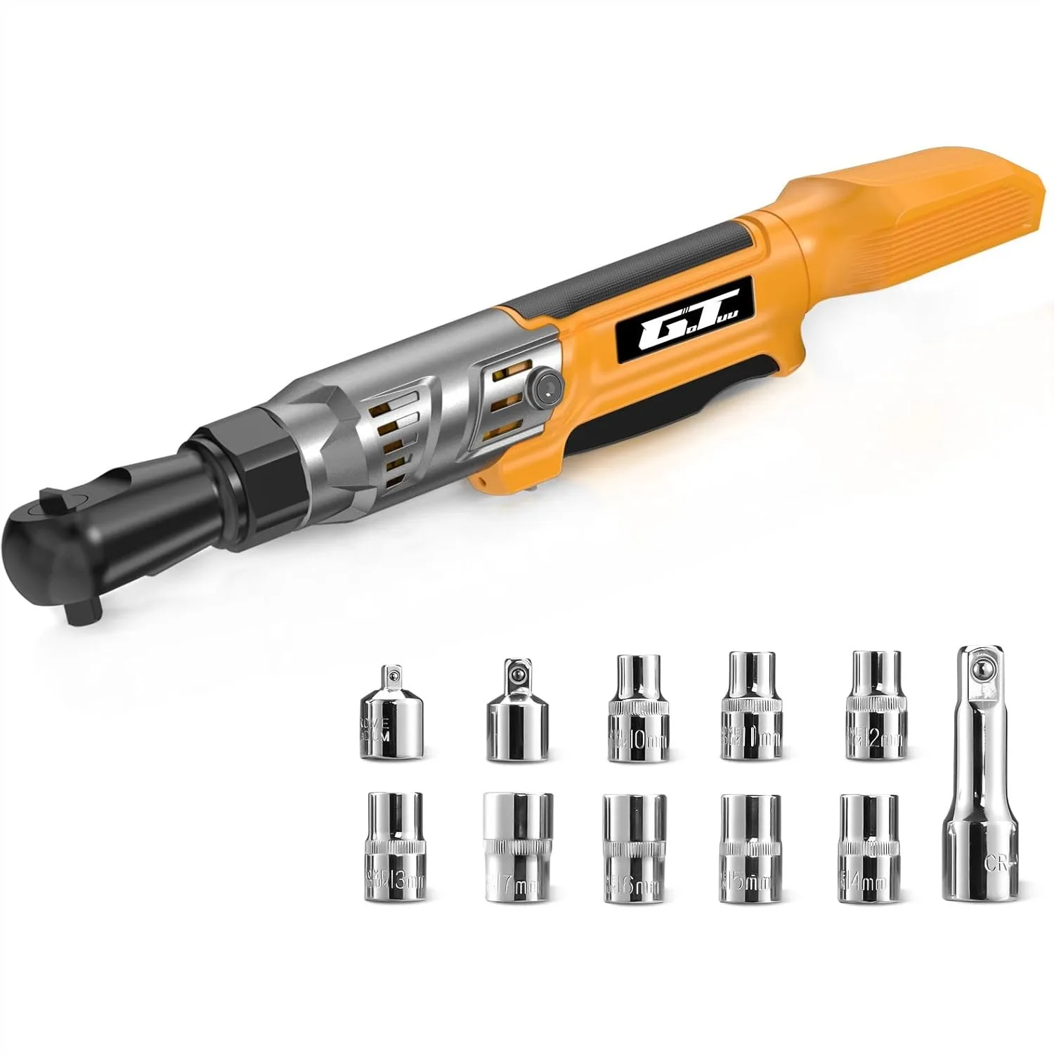 3/8" Cordless Ratchet Wrench, 74Ft-Lbs Power Electric Ratchet Tool Kit for DEWALT 20V MAX Battery, with 1/2" & 1/4" Adapters, 3"
3/8" Cordless Ratchet Wrench, 74Ft-Lbs Power Electric Ratchet Tool Kit for DEWALT 20V MAX Battery, with 1/2" & 1/4" Adapters, 3"