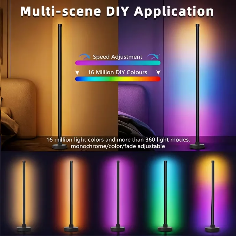 Corner Floor Lamp, Smart RGB LED Floor Lamp With, High Brightness LED, 16 Million Colors Mood Lighting, Ideal for Living Rooms, Bedrooms, Room Decor, LED Corner Floor Lamp, LED Corner Lamp, Nordic Style Dimmable Soft Lighting, USB Charging Game Room
Corner Floor Lamp, Smart RGB LED Floor Lamp With, High Brightness LED, 16 Million Colors Mood Lighting, Ideal for Living Rooms, Bedrooms, Room Decor, LED Corner Floor Lamp, LED Corner Lamp, Nordic Style Dimmable Soft Lighting, USB Charging Game Room
