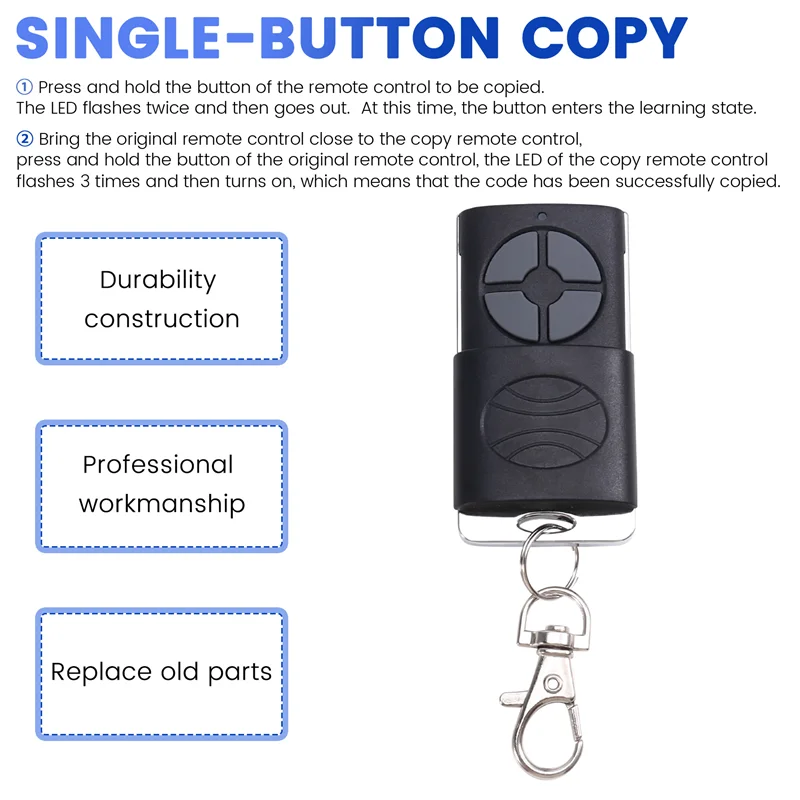B24B 433Mhz 4-Key Garage Handheld Transmitter Door Opener Fit Wireless Universal Garage Door Remote Control Transmitter
B24B 433Mhz 4-Key Garage Handheld Transmitter Door Opener Fit Wireless Universal Garage Door Remote Control Transmitter