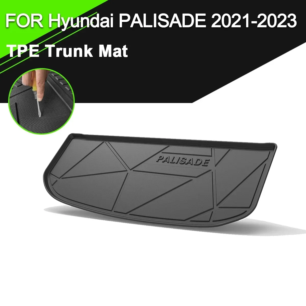 Коврик для багажника автомобиля, коврик для Hyundai Palisade 2021-2023, TPE, водонепроницаемый нескользящий резиновый подкладка для груза, аксессуары
Коврик для багажника автомобиля, коврик для Hyundai Palisade 2021-2023, TPE, водонепроницаемый нескользящий резиновый подкладка для груза, аксессуары