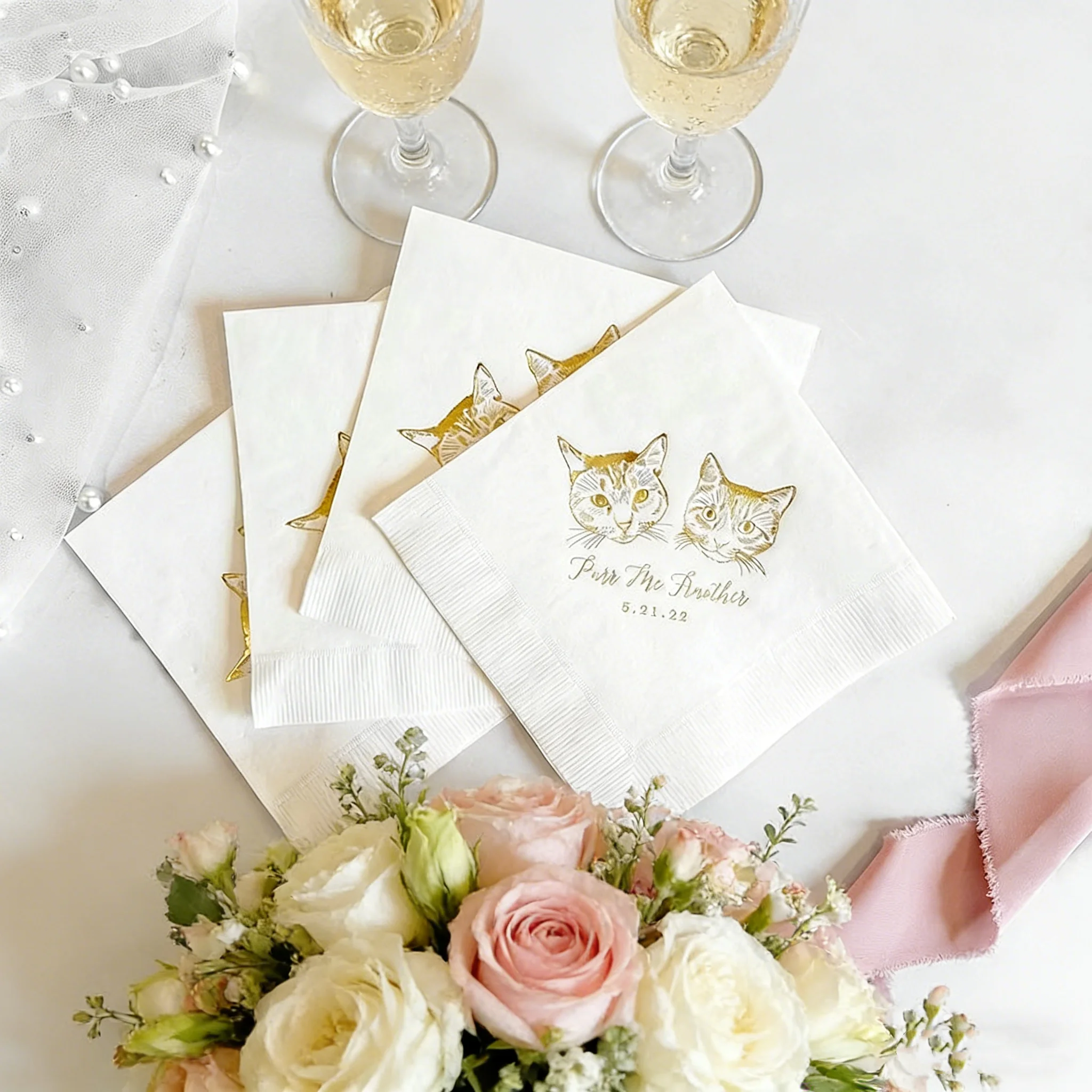 50pcs Custom Foil Printed Cat Theme Wedding Napkins Elegant 3-Ply Disposable Party Supplies
50pcs Custom Foil Printed Cat Theme Wedding Napkins Elegant 3-Ply Disposable Party Supplies