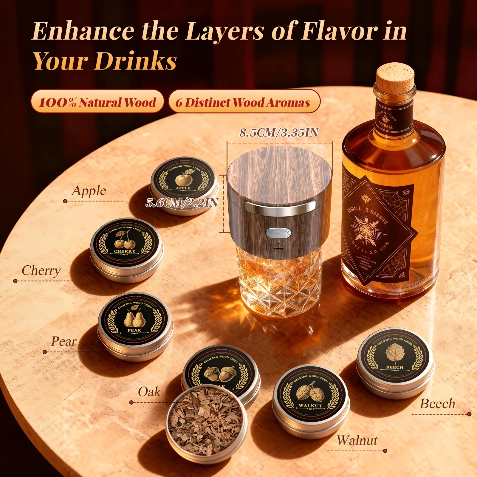 Electric Whiskey & Cocktail Smoker Kit with Built-In Lighter & 6 Wood Chips - - Portable Smoker, No Butane Required, for Whiskey Tumblers/Wine Glasses - Ideal Gift for Men, Dad, Husband (-Rechargeable, Flame-Free
Electric Whiskey & Cocktail Smoker Kit with Built-In Lighter & 6 Wood Chips - - Portable Smoker, No Butane Required, for Whiskey Tumblers/Wine Glasses - Ideal Gift for Men, Dad, Husband (-Rechargeable, Flame-Free