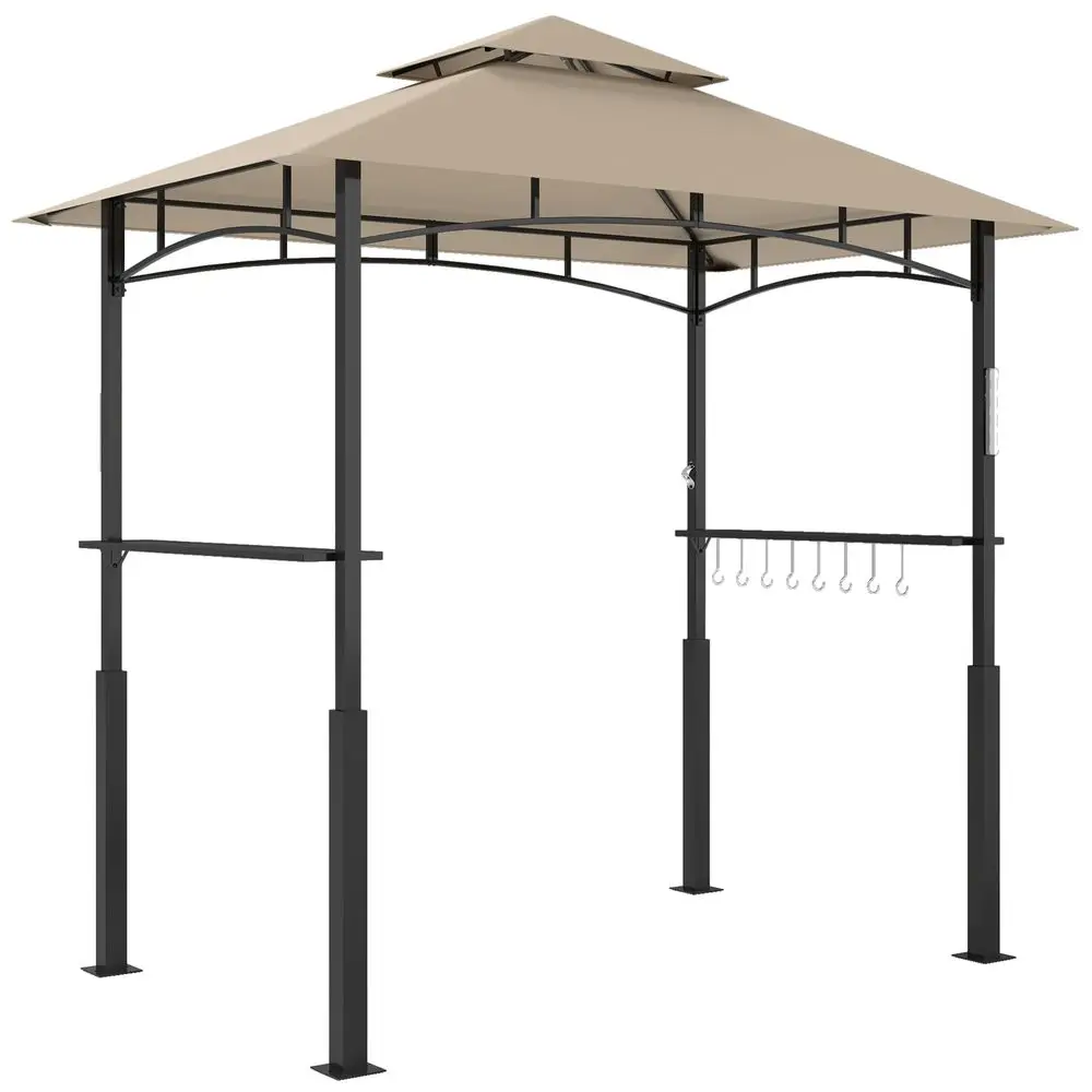 8 x 5 Grill Gazebo, Double Tiered Outdoor BBQ Gazebo with LED Light, 2 Side Shelves, Hooks and Bottle Opener for Patio Deck Yar
8 x 5 Grill Gazebo, Double Tiered Outdoor BBQ Gazebo with LED Light, 2 Side Shelves, Hooks and Bottle Opener for Patio Deck Yar