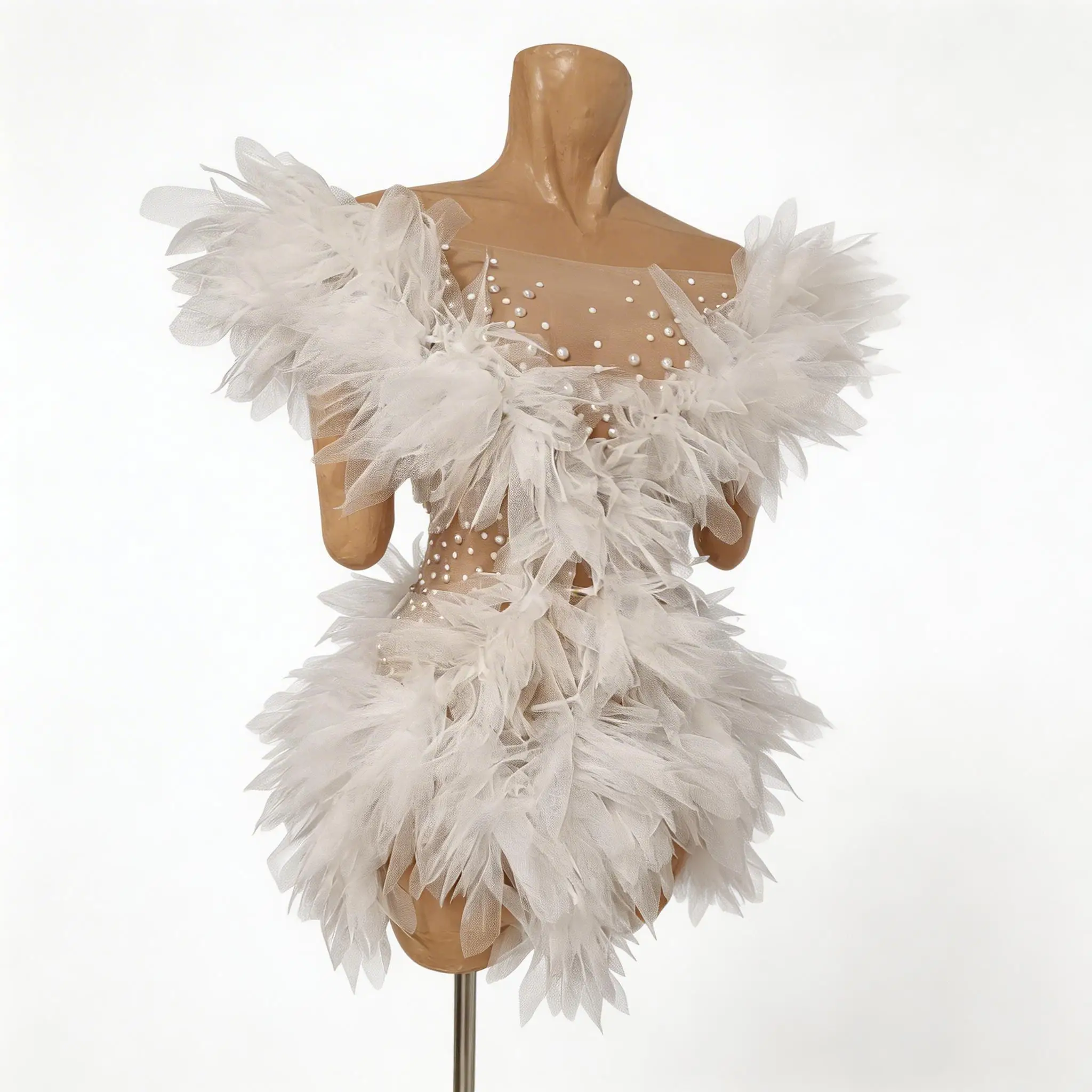 Sexy tulle puffy dress, transparent tulle pearl birthday party stage performance costume, birthday party costume club
Sexy tulle puffy dress, transparent tulle pearl birthday party stage performance costume, birthday party costume club