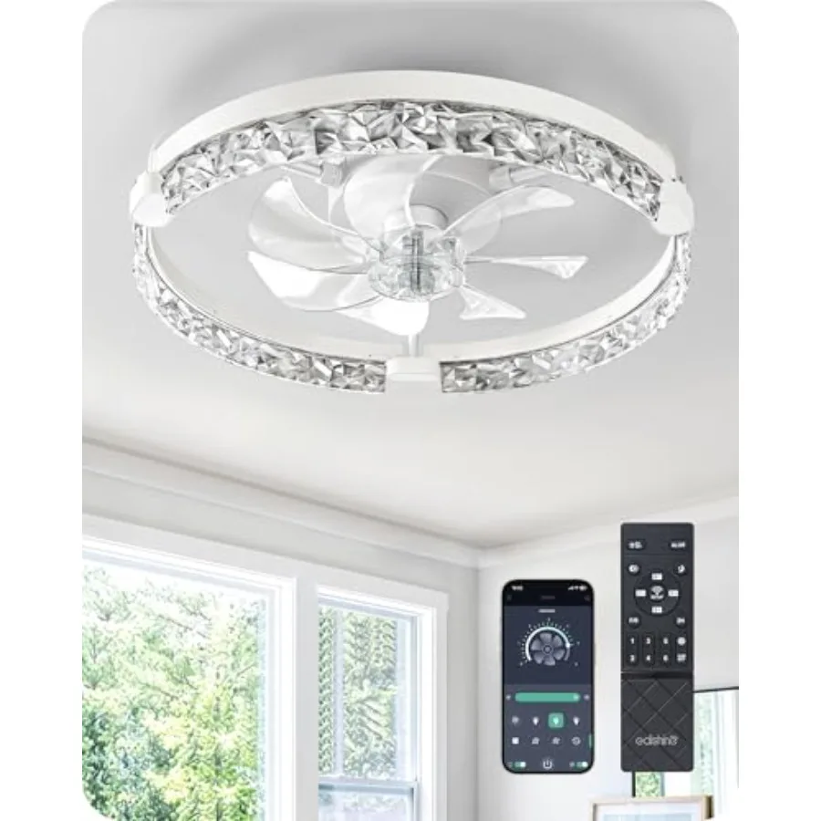 20'' Ceiling Fans with Lights and Remote, Low Profile Flush Mount Fandelier, 3000-6000K Dimmable, 6 Speeds, DC Motor, LED Moder
20'' Ceiling Fans with Lights and Remote, Low Profile Flush Mount Fandelier, 3000-6000K Dimmable, 6 Speeds, DC Motor, LED Moder