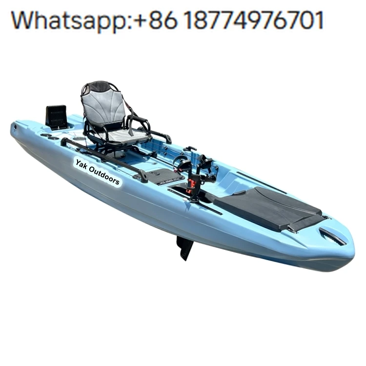 New 12ft PE Hull Material Pedal Ka One-Person Drive Motor with Big Hatches for Surfing and Ka Fishing in Rivers
New 12ft PE Hull Material Pedal Ka One-Person Drive Motor with Big Hatches for Surfing and Ka Fishing in Rivers