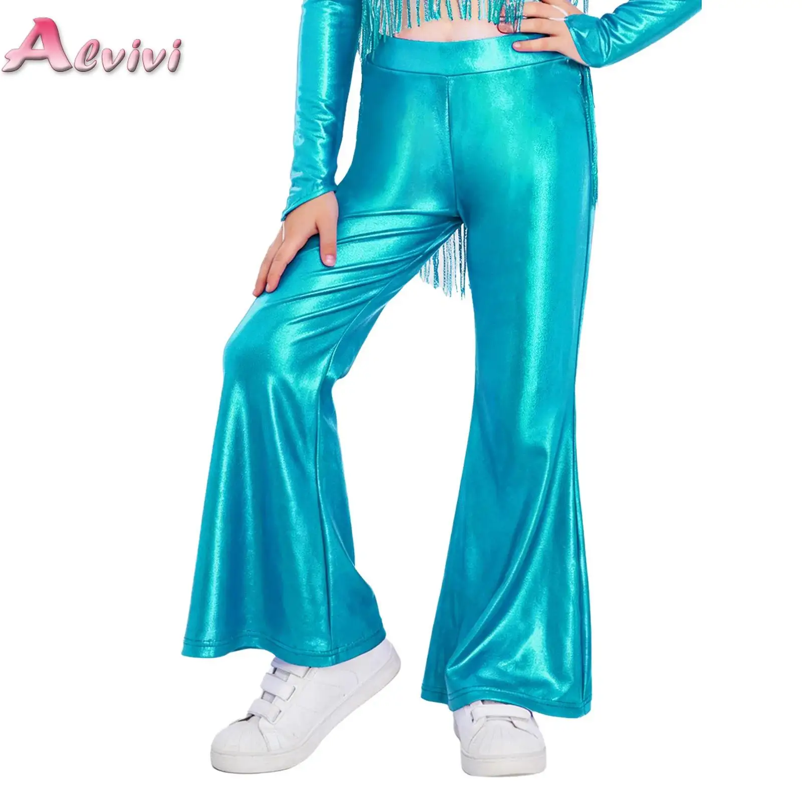 Kids Girls Metallic Flared Pants Sparkling Sequin Tassels Back Invisible Zipper Bell-Bottom Trousers for Party Stage Performance
Kids Girls Metallic Flared Pants Sparkling Sequin Tassels Back Invisible Zipper Bell-Bottom Trousers for Party Stage Performance