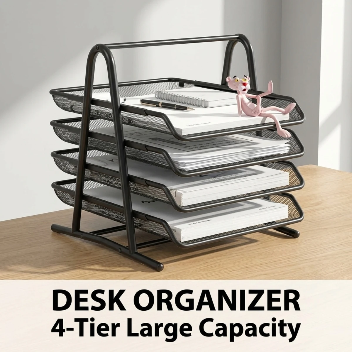 Black Metal Desk Organizer–Large Capacity,Smooth Pull,Heavy Duty Mesh File Holder for Office,Anti-Slip Stable Base
Black Metal Desk Organizer–Large Capacity,Smooth Pull,Heavy Duty Mesh File Holder for Office,Anti-Slip Stable Base