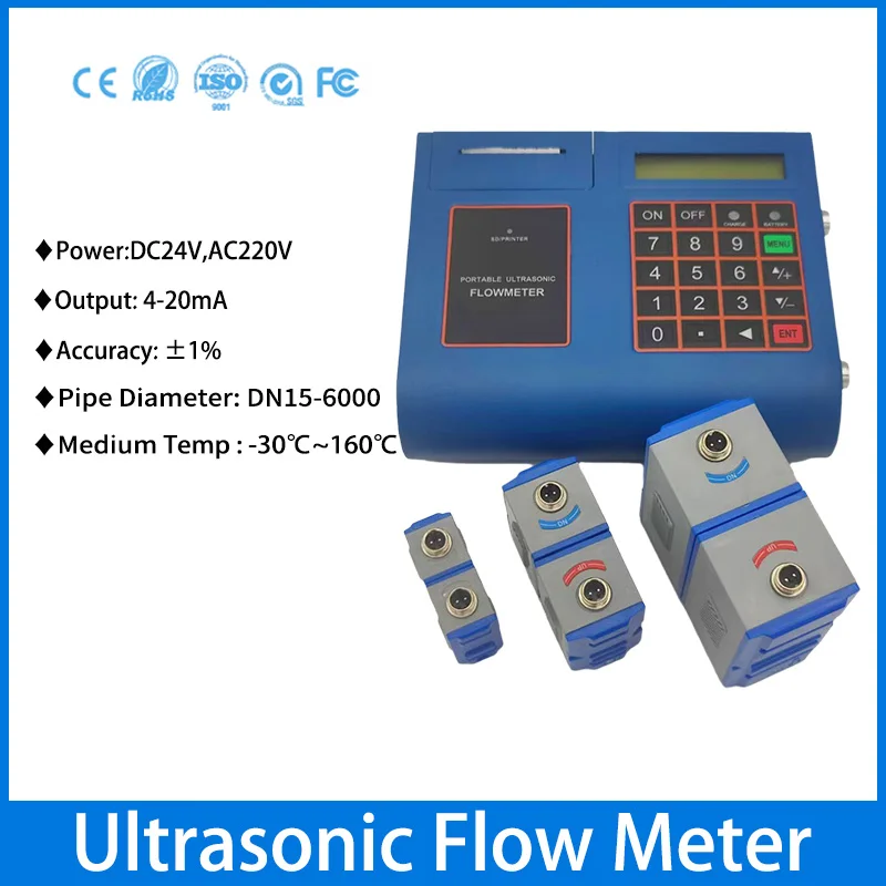 TUF-2000P Ultrasonic Flow Meter Portable Clip-on Ultrasonic Water Flow Meter DN15-6000mm Printable Liquid Flow Rate Sensor
TUF-2000P Ultrasonic Flow Meter Portable Clip-on Ultrasonic Water Flow Meter DN15-6000mm Printable Liquid Flow Rate Sensor