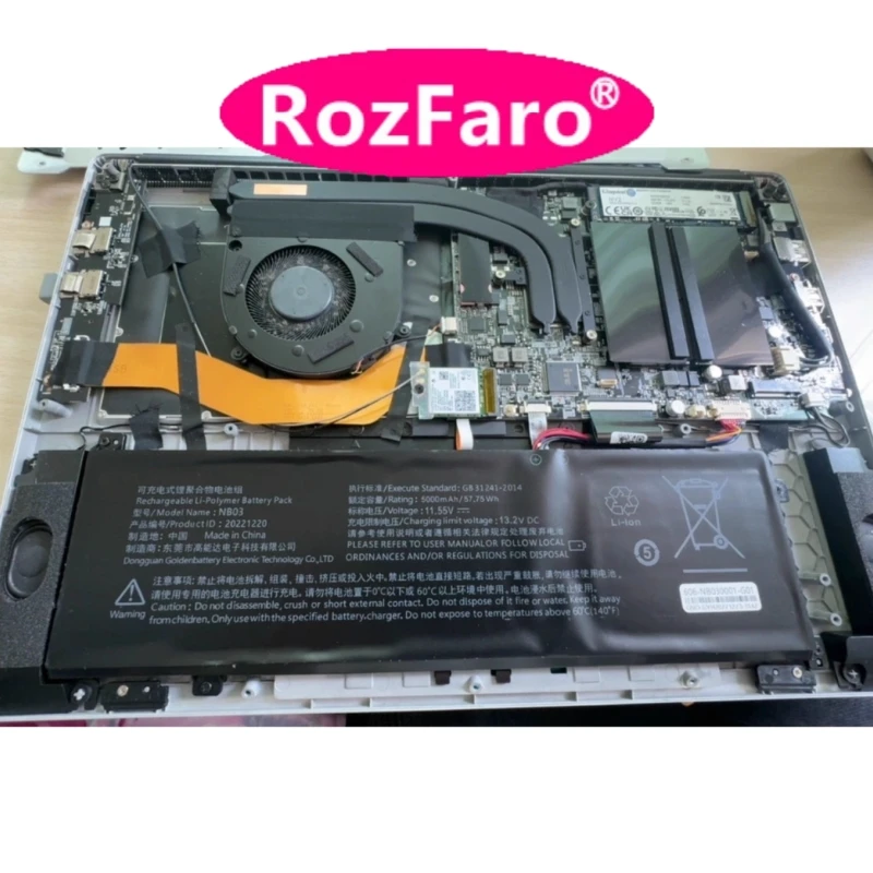 RozFaro NB03 20221220 9-контактный 9-проводной 11,4 В 11,55 В 5000 мАч сменный аккумулятор для ноутбука LGME X24
RozFaro NB03 20221220 9-контактный 9-проводной 11,4 В 11,55 В 5000 мАч сменный аккумулятор для ноутбука LGME X24