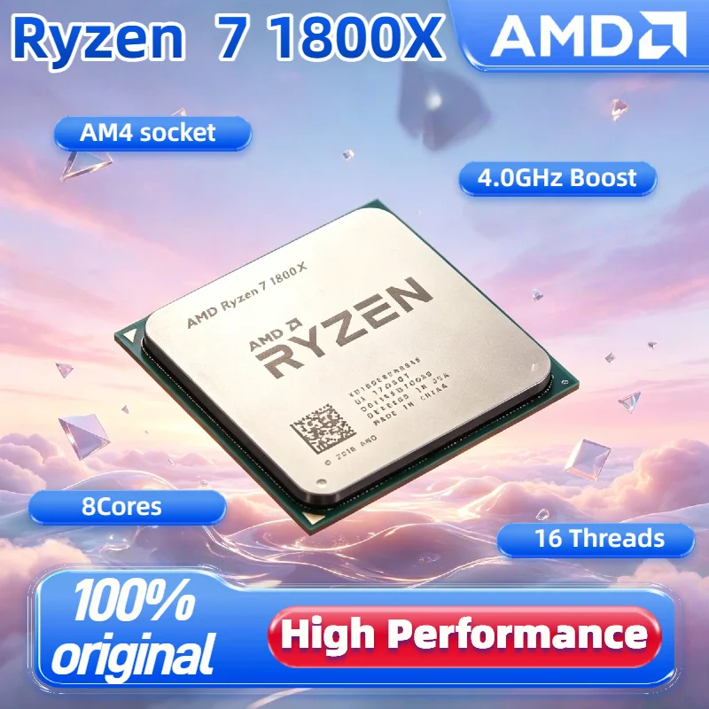 AMD High Performance R7 1800X 8 Core 16 Thread CPU 4.0GHz Max Boost 14nm AM4 16MB L3 Cache 95W DDR4 2667MHz Desktop Tray
AMD High Performance R7 1800X 8 Core 16 Thread CPU 4.0GHz Max Boost 14nm AM4 16MB L3 Cache 95W DDR4 2667MHz Desktop Tray