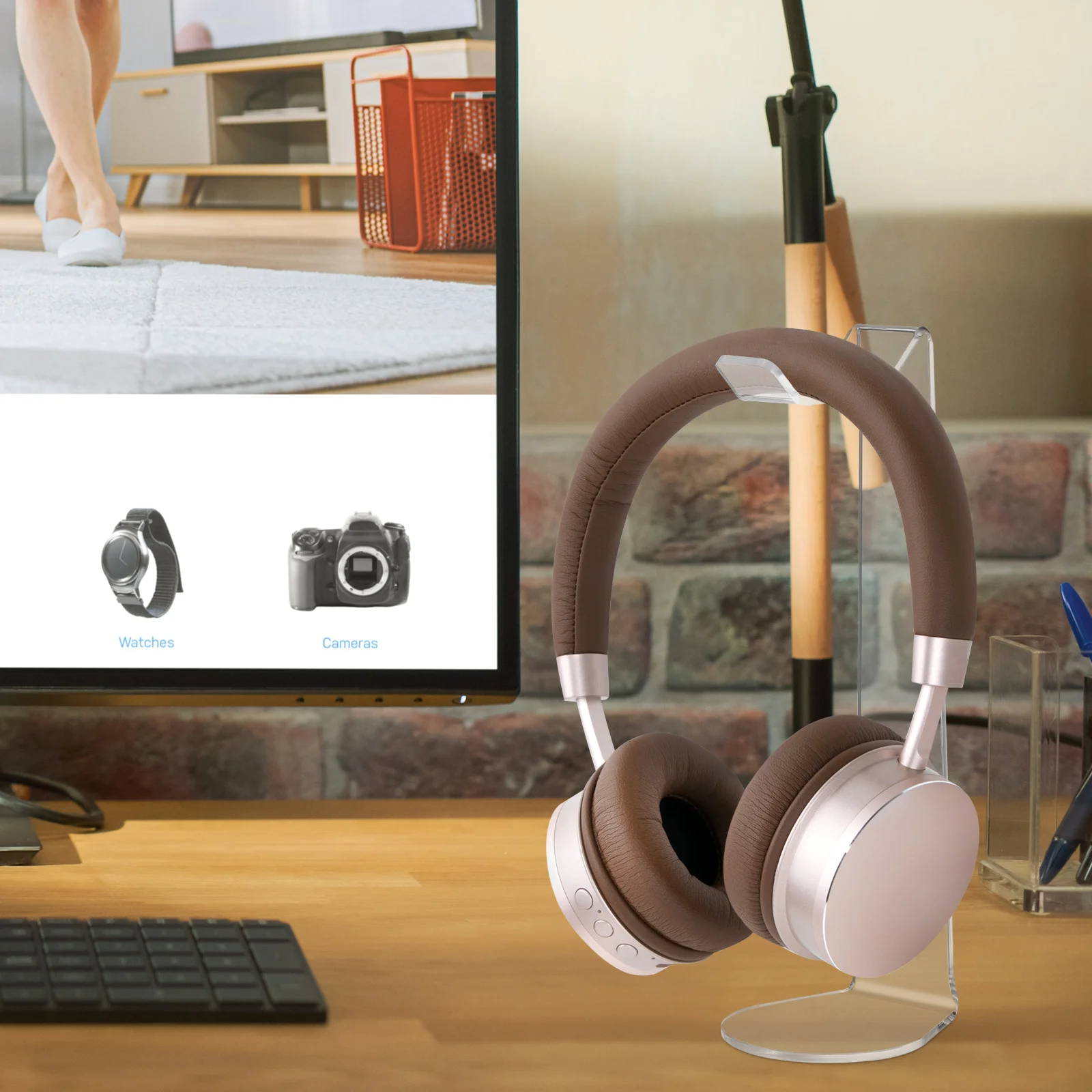 Acrylic Headphone Holder Stand for Gaming Headsets Desktop Storage Rack Space Saving Organizer for Cables Adapters Portable
Acrylic Headphone Holder Stand for Gaming Headsets Desktop Storage Rack Space Saving Organizer for Cables Adapters Portable