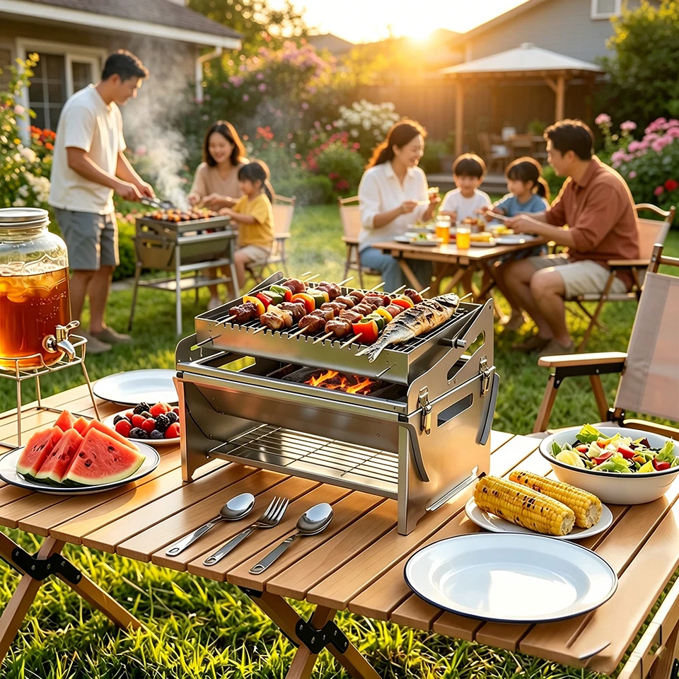 Large Portable 360° Foldable Charcoal Grill Stainless Steel BBQ Net for Camping Beach Outdoor Group Barbecue Party
Large Portable 360° Foldable Charcoal Grill Stainless Steel BBQ Net for Camping Beach Outdoor Group Barbecue Party
