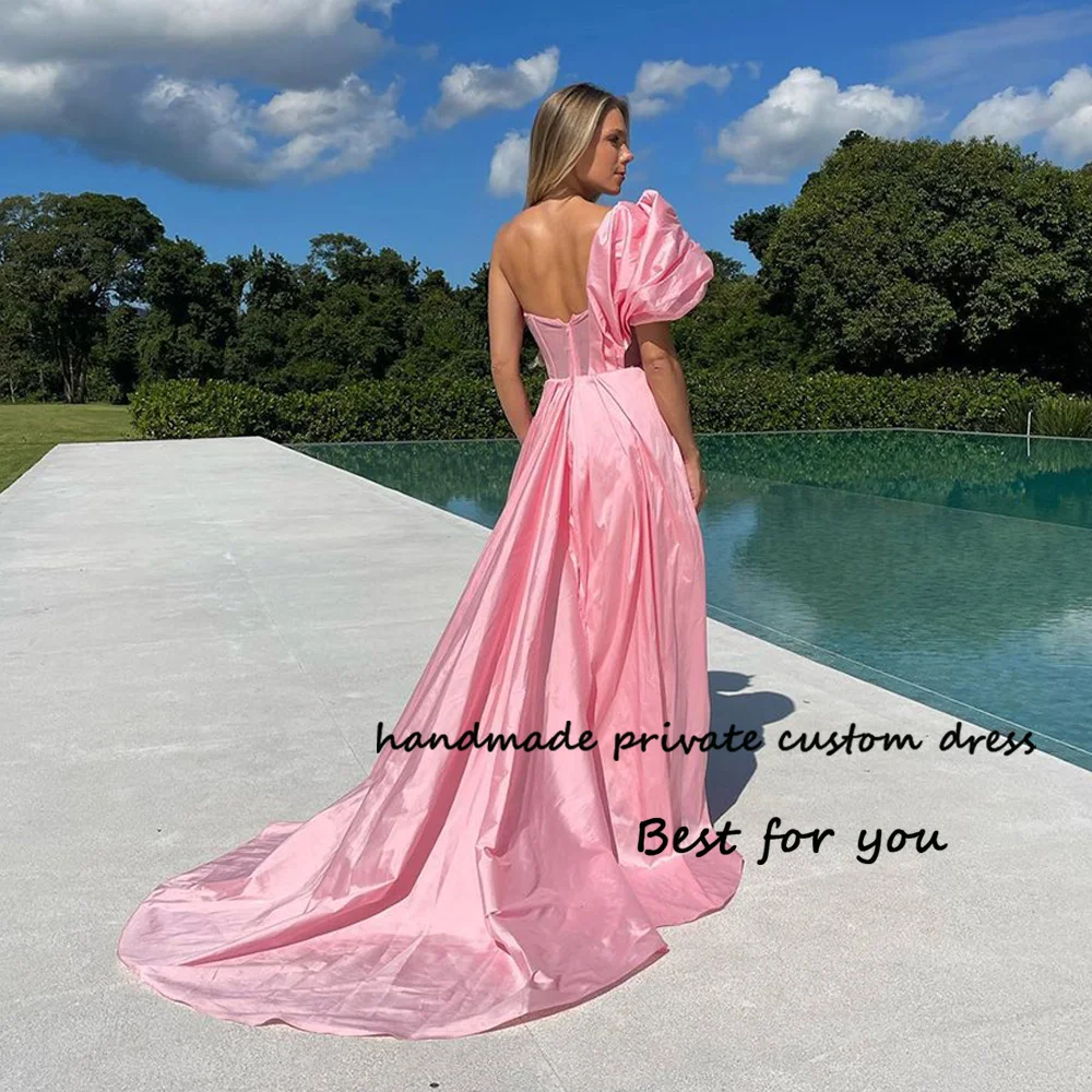 Pink One Shoulder Prom Dresses Draped Satin Long Celebrate Party Dress Dubai Evening Prom Gowns
Pink One Shoulder Prom Dresses Draped Satin Long Celebrate Party Dress Dubai Evening Prom Gowns