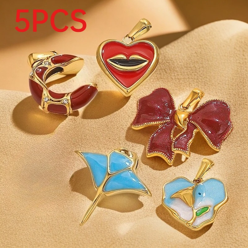 5Pcs Ins Style Stainless Steel Enamel Colorful Multi-design Pendants DIY Necklace Jewelry Making Accessories
5Pcs Ins Style Stainless Steel Enamel Colorful Multi-design Pendants DIY Necklace Jewelry Making Accessories