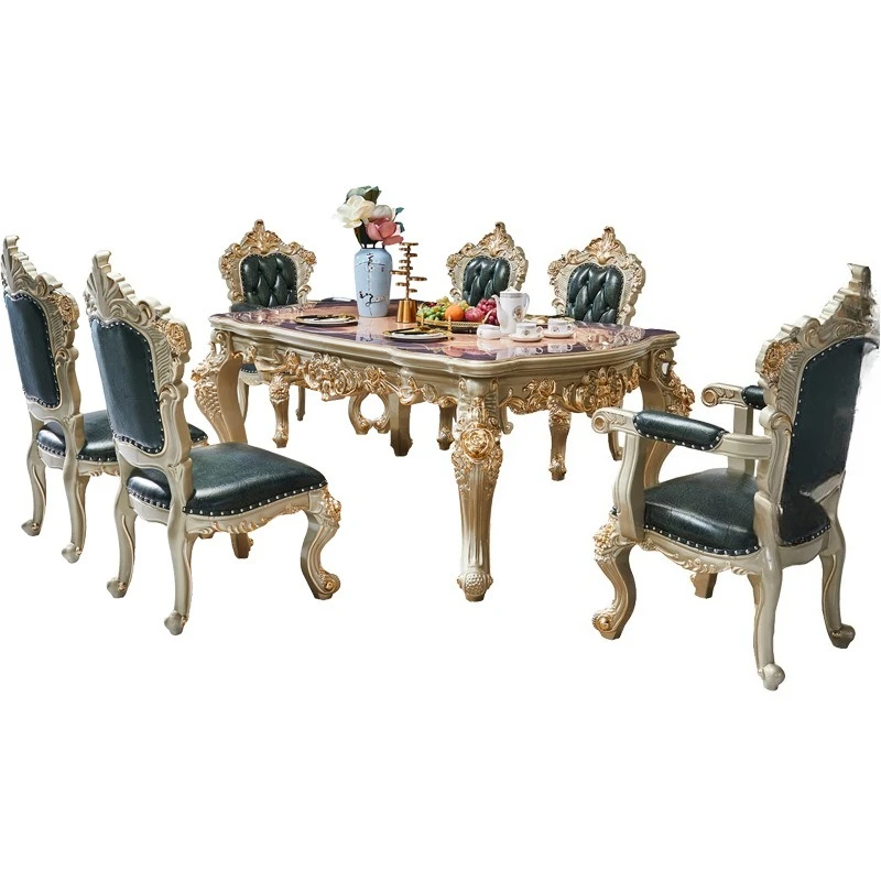 European 6-person solid wood dining table leather dining chair hand-carved 8-person European long table solid wood chair
European 6-person solid wood dining table leather dining chair hand-carved 8-person European long table solid wood chair