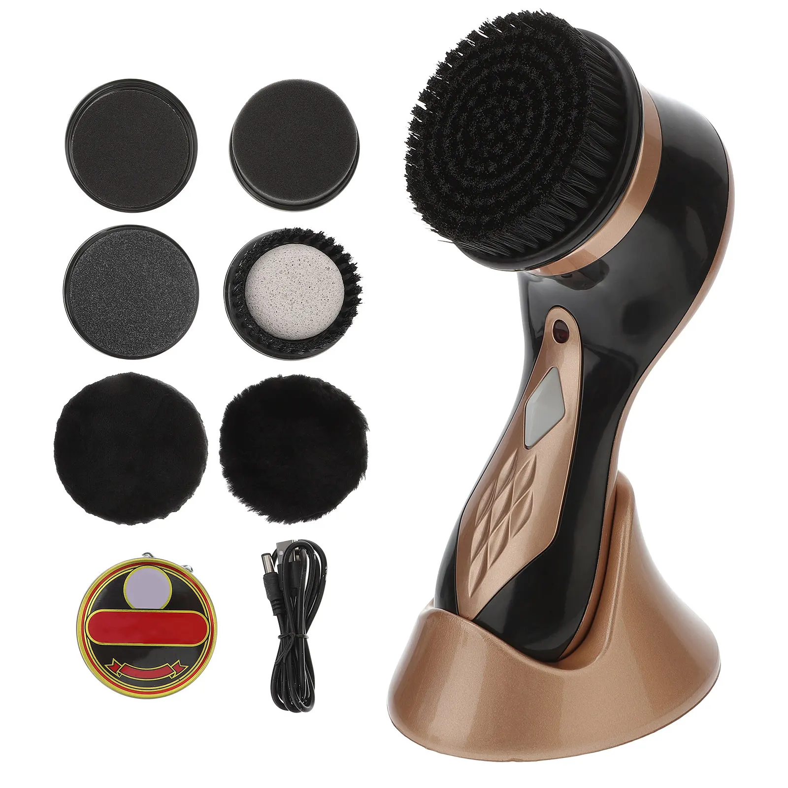 Electric Shoe Brush Polisher Kit 7 Replacement Brushes for Shoes Sofa Car Mat Bag Coat Portable Golden Polishing Cleaner
Electric Shoe Brush Polisher Kit 7 Replacement Brushes for Shoes Sofa Car Mat Bag Coat Portable Golden Polishing Cleaner