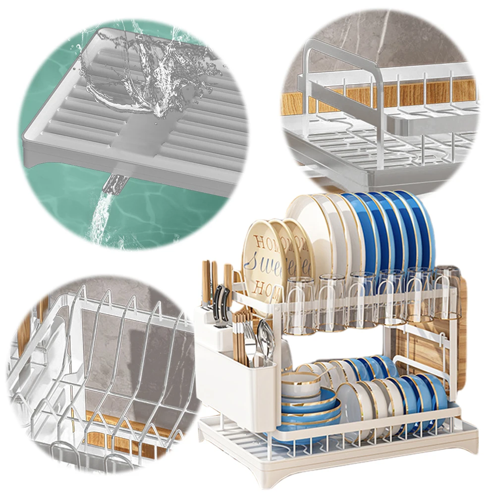 2 Tier Dish Bowl Drainer Storage Rack Countertop Dinnerware Organizer Drainboard Bowl Chopsticks Knife Fork Cup Storage Rack
2 Tier Dish Bowl Drainer Storage Rack Countertop Dinnerware Organizer Drainboard Bowl Chopsticks Knife Fork Cup Storage Rack