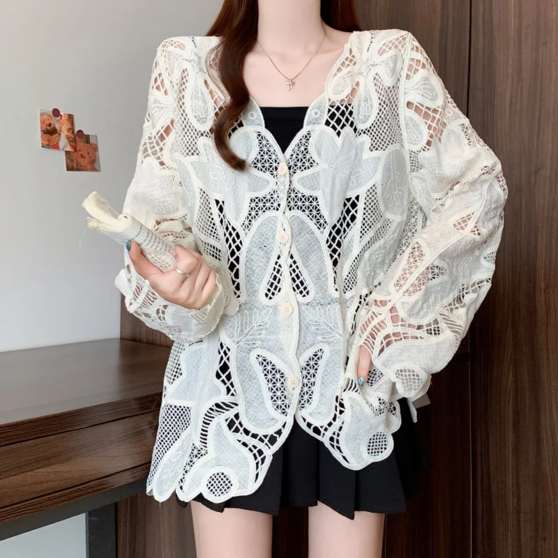 New 2025 Summer Hollow Out Crochet Loose Sunscreen Shirt Fashion Sexy Knitted Women Cardigan
New 2025 Summer Hollow Out Crochet Loose Sunscreen Shirt Fashion Sexy Knitted Women Cardigan