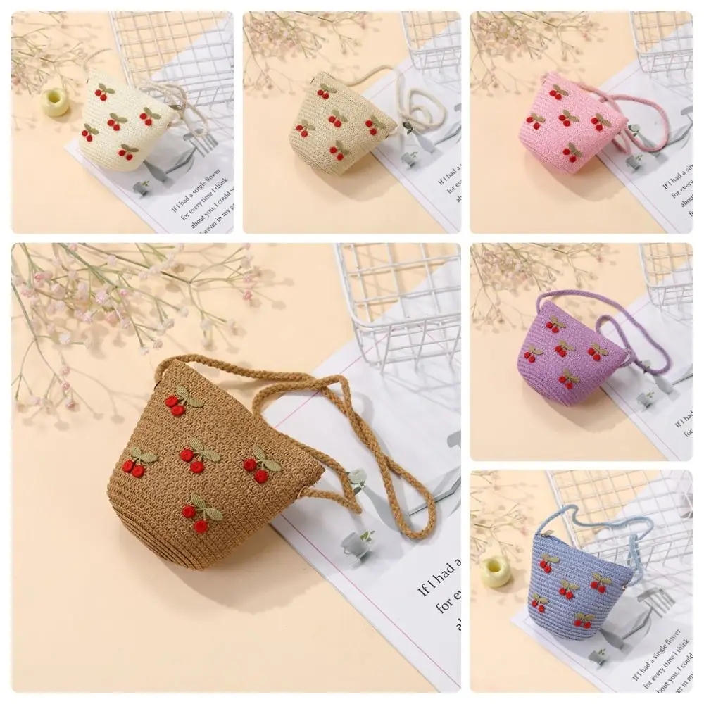 Cute Red Cherries Children Straw Bag Zipper Photo Props Girl Shoulder Bags Kids Handbags Travel
Cute Red Cherries Children Straw Bag Zipper Photo Props Girl Shoulder Bags Kids Handbags Travel