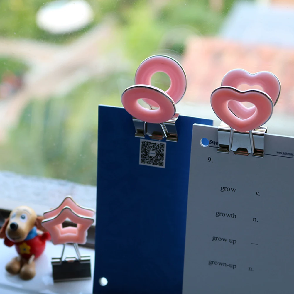 3 Pcs Binder Clip Hollow Document Clips Lovely Heart Star Shape Design Decoration Clips Exquisite Office Folder Clips (Pink)
3 Pcs Binder Clip Hollow Document Clips Lovely Heart Star Shape Design Decoration Clips Exquisite Office Folder Clips (Pink)