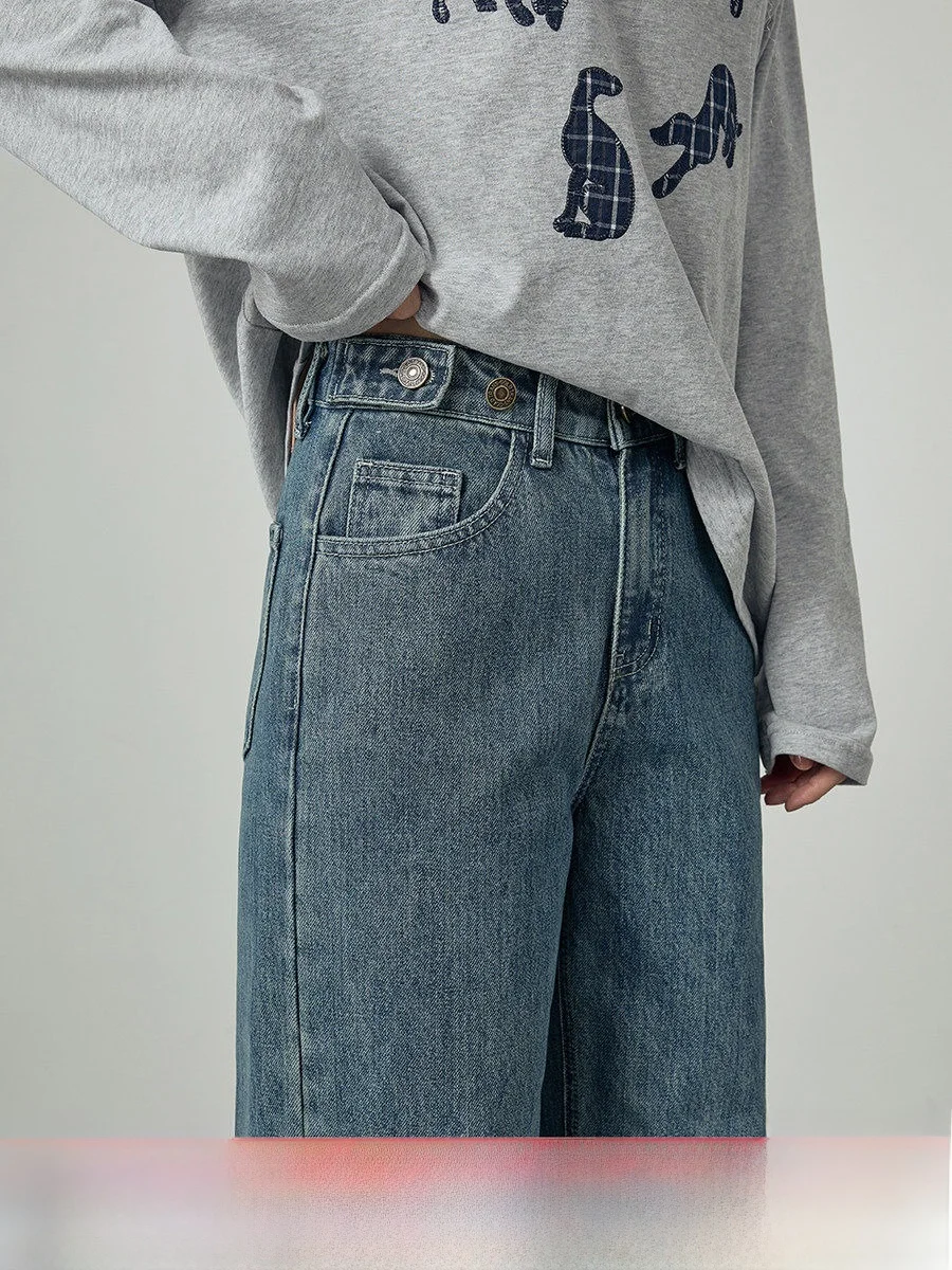 Spring 2026 High Waist Straight Leg Jeans Casual Loose Slimming Wide Leg Pants Women's Fashion Retro Blue Denim Trousers
Spring 2026 High Waist Straight Leg Jeans Casual Loose Slimming Wide Leg Pants Women's Fashion Retro Blue Denim Trousers