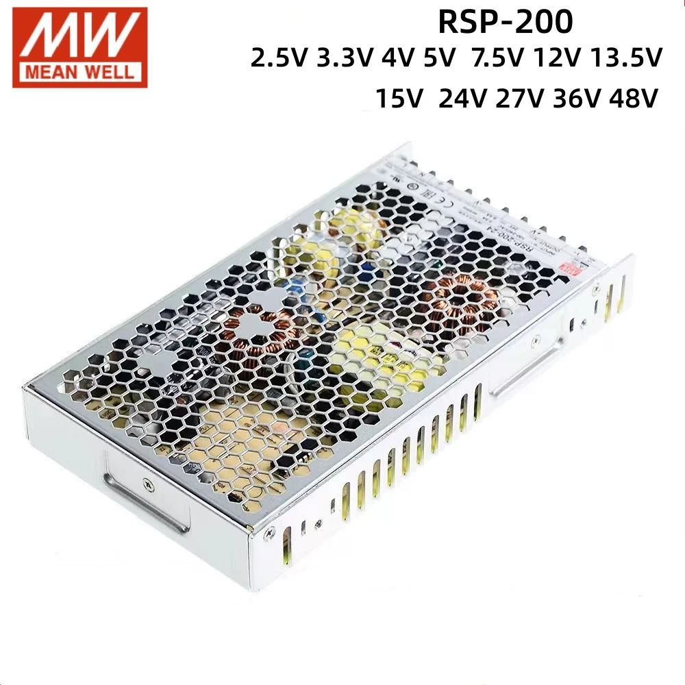 MEAN WELL RSP-200 200W 24V Power Supply Enclosed Type High Efficiency Single Output Switching Power Supply With PFC Function
MEAN WELL RSP-200 200W 24V Power Supply Enclosed Type High Efficiency Single Output Switching Power Supply With PFC Function