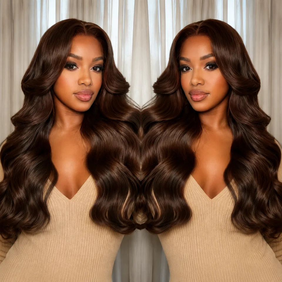 200 Density Chocolate Brown Human Hair Wig 13X4 HD Body Wave Lace Front Wigs Human Hair Pre Plucked Colored #4 Body Wave Frontal Wigs Human Hair for Women
200 Density Chocolate Brown Human Hair Wig 13X4 HD Body Wave Lace Front Wigs Human Hair Pre Plucked Colored #4 Body Wave Frontal Wigs Human Hair for Women