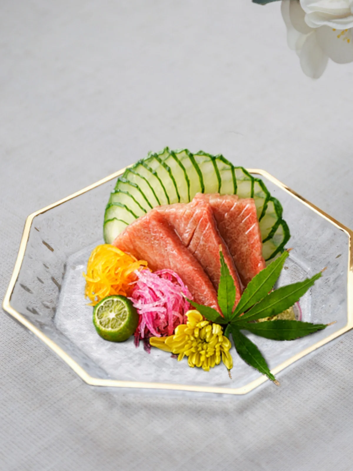 Creative Dining Utensils Octagonal Gold Rim Glass Plate Japanese Sle Sui Di Hotel Pastry Plate Dert Plate
Creative Dining Utensils Octagonal Gold Rim Glass Plate Japanese Sle Sui Di Hotel Pastry Plate Dert Plate